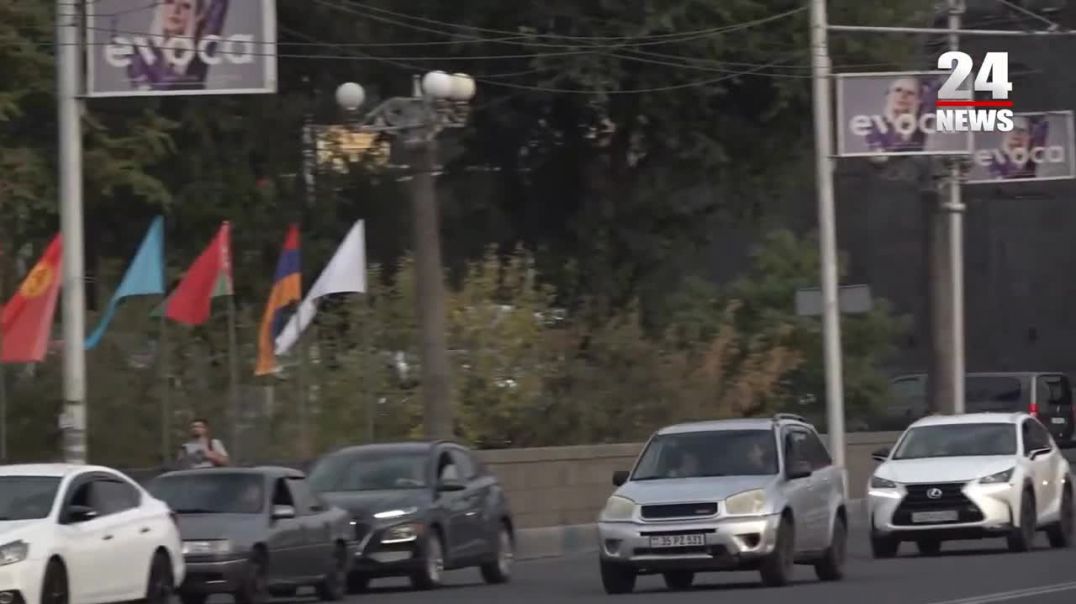 ՌԴ վարչապետի ավտոշարասյունը Երևանու