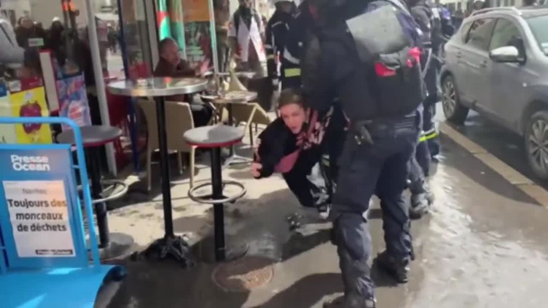 ՏԵՍԱՆՅՈՒԹ. Ոստիկանները գետնին են շպրտում ցուցարար կնոջը. Ֆրանսիա