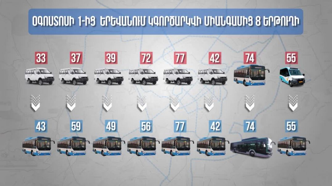 Օգոստոսի 1-ից Երևանում կգործարկվի ավտոբուսային երթուղիների հերթական խմբաքանակը: